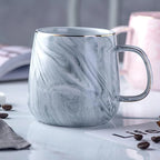 Coffee Mug | Marble Pattern & Gold Trim | 8 Oz