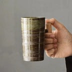 Coffee Mug | Textured Stoneware & Natural Wood Handle | 220 ml