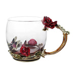 Coffee & Tea Mug Set | Transparent & Heat-Resistant | Set of 2 With Spoons & Coasters