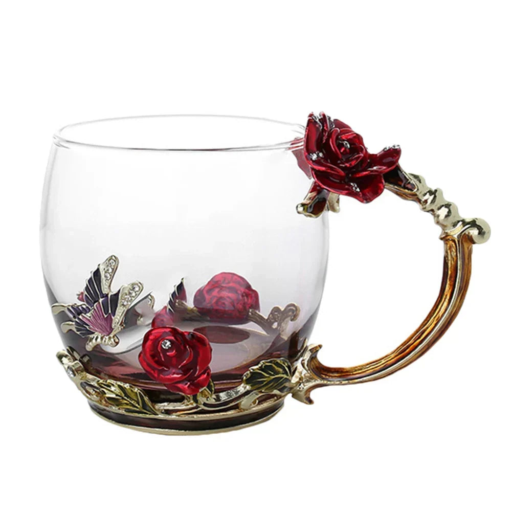Coffee & Tea Mug Set | Transparent & Heat-Resistant | Set of 2 With Spoons & Coasters