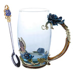 Coffee & Tea Mug Set | Transparent & Heat-Resistant | Set of 2 With Spoons & Coasters