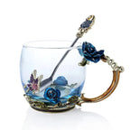 Coffee & Tea Mug Set | Transparent & Heat-Resistant | Set of 2 With Spoons & Coasters
