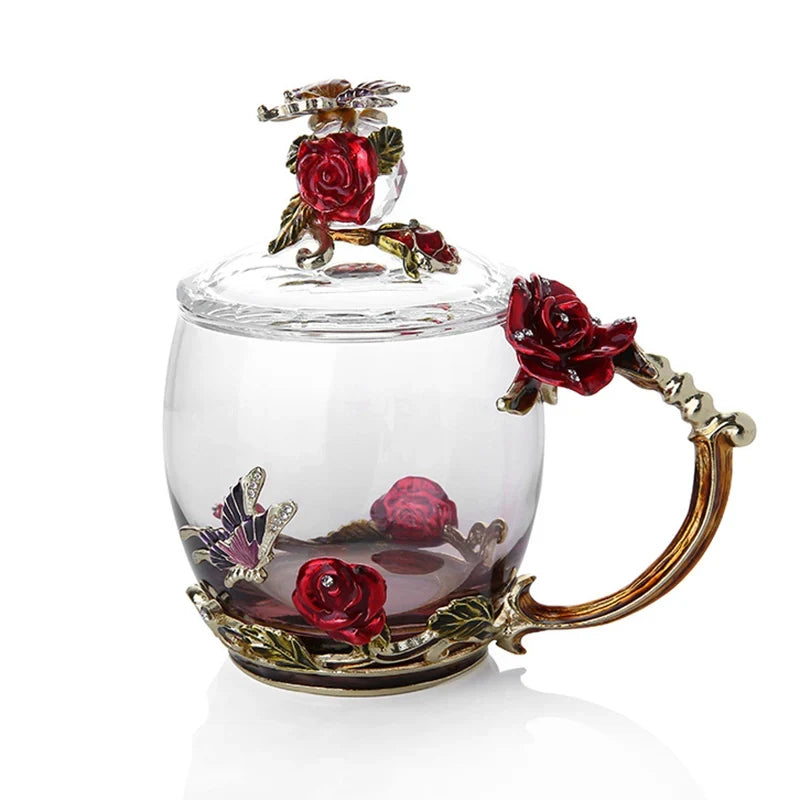 Coffee & Tea Mug Set | Transparent & Heat-Resistant | Set of 2 With Spoons & Coasters