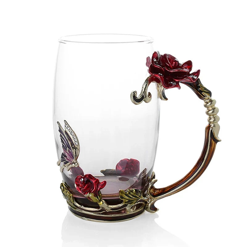 Coffee & Tea Mug Set | Transparent & Heat-Resistant | Set of 2 With Spoons & Coasters