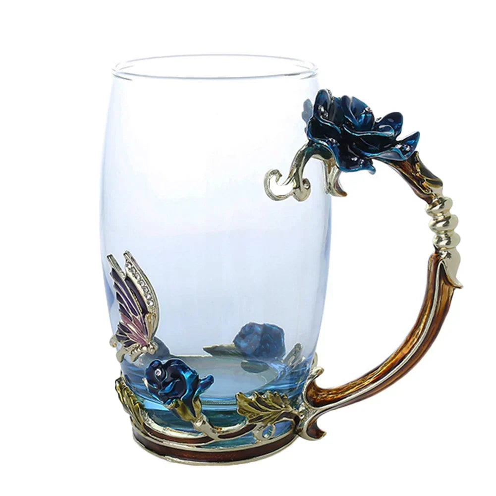 Coffee & Tea Mug Set | Transparent & Heat-Resistant | Set of 2 With Spoons & Coasters