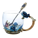 Coffee & Tea Mug Set | Transparent & Heat-Resistant | Set of 2 With Spoons & Coasters
