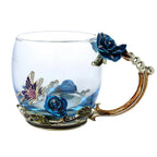 Coffee & Tea Mug Set | Transparent & Heat-Resistant | Set of 2 With Spoons & Coasters