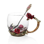 Coffee & Tea Mug Set | Transparent & Heat-Resistant | Set of 2 With Spoons & Coasters