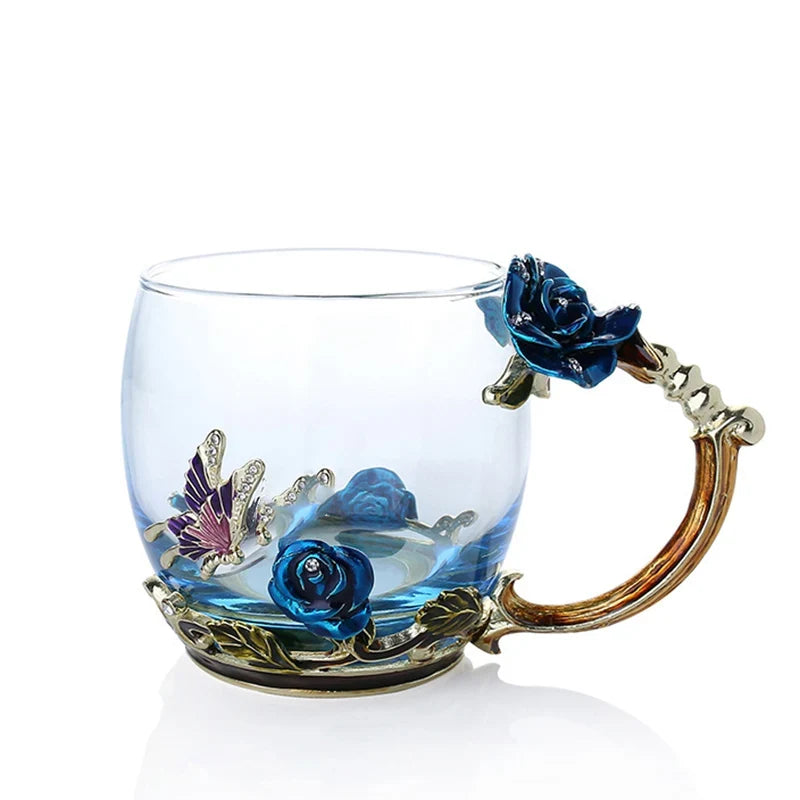 Coffee & Tea Mug Set | Transparent & Heat-Resistant | Set of 2 With Spoons & Coasters