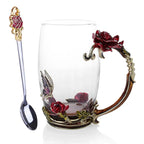 Coffee & Tea Mug Set | Transparent & Heat-Resistant | Set of 2 With Spoons & Coasters
