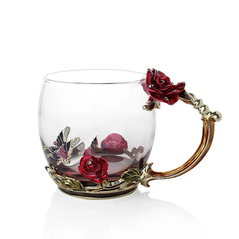 Coffee & Tea Mug Set | Transparent & Heat-Resistant | Set of 2 With Spoons & Coasters