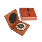 Compass | Liquid-Filled Dial & Chrome Bezel | Flip-Open Wood Gift Box
