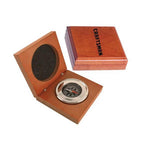 Compass | Liquid-Filled Dial & Chrome Bezel | Flip-Open Wood Gift Box