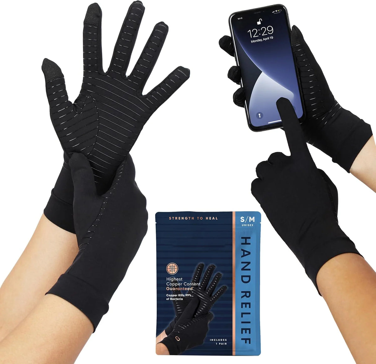 Compression Gloves | Copper-Infused Open-Finger & Non-Slip Palm