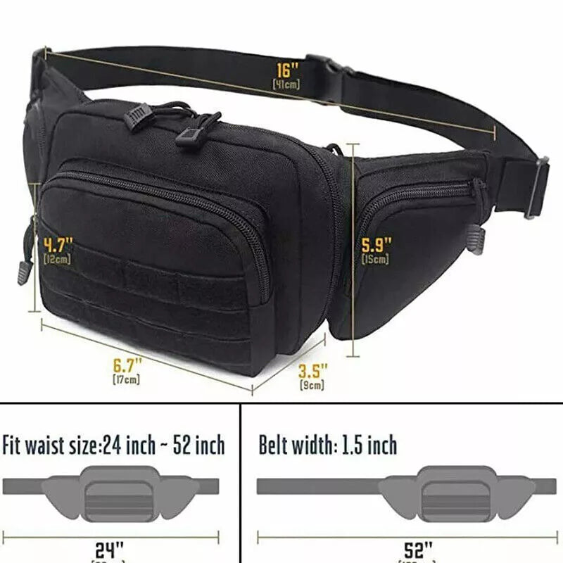 Concealed Carry Waist Pack | MOLLE-Compatible & Water-Resistant | Fits Full-Size Handgun