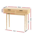 Console Table | Genuine Rattan Drawers & Solid Eucalyptus Legs