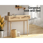 Console Table | Genuine Rattan Drawers & Solid Eucalyptus Legs