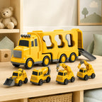 Construction Truck Toy Set | Friction-Powered & Lights & Sounds | Set of 5