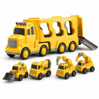 Construction Truck Toy Set | Friction-Powered & Lights & Sounds | Set of 5