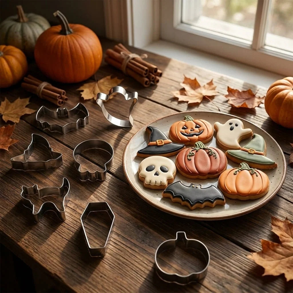 Cookie Cutter Set | Halloween Shapes & Food-Grade Stainless Steel | 7-Piece Set