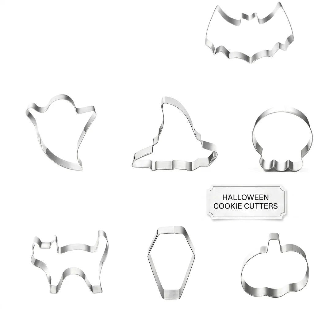 Cookie Cutter Set | Halloween Shapes & Food-Grade Stainless Steel | 7-Piece Set
