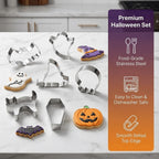 Cookie Cutter Set | Halloween Shapes & Food-Grade Stainless Steel | 7-Piece Set