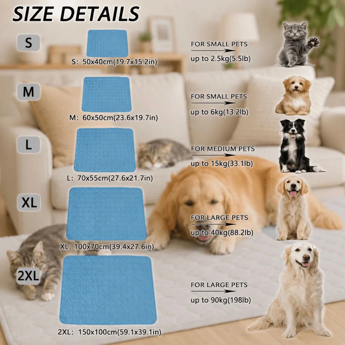 Cooling Mat For Pets | Cooling Surface & Spacious | Multiple Sizes