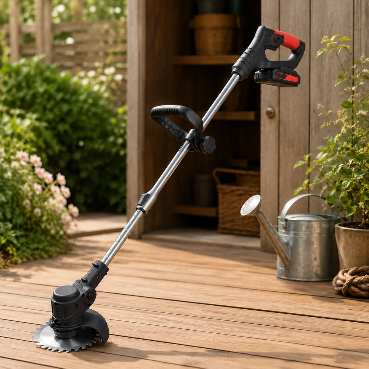 Cordless Grass Trimmer | 21V Motor & Ergonomic Adjustable Handle | 6-Inch Blade
