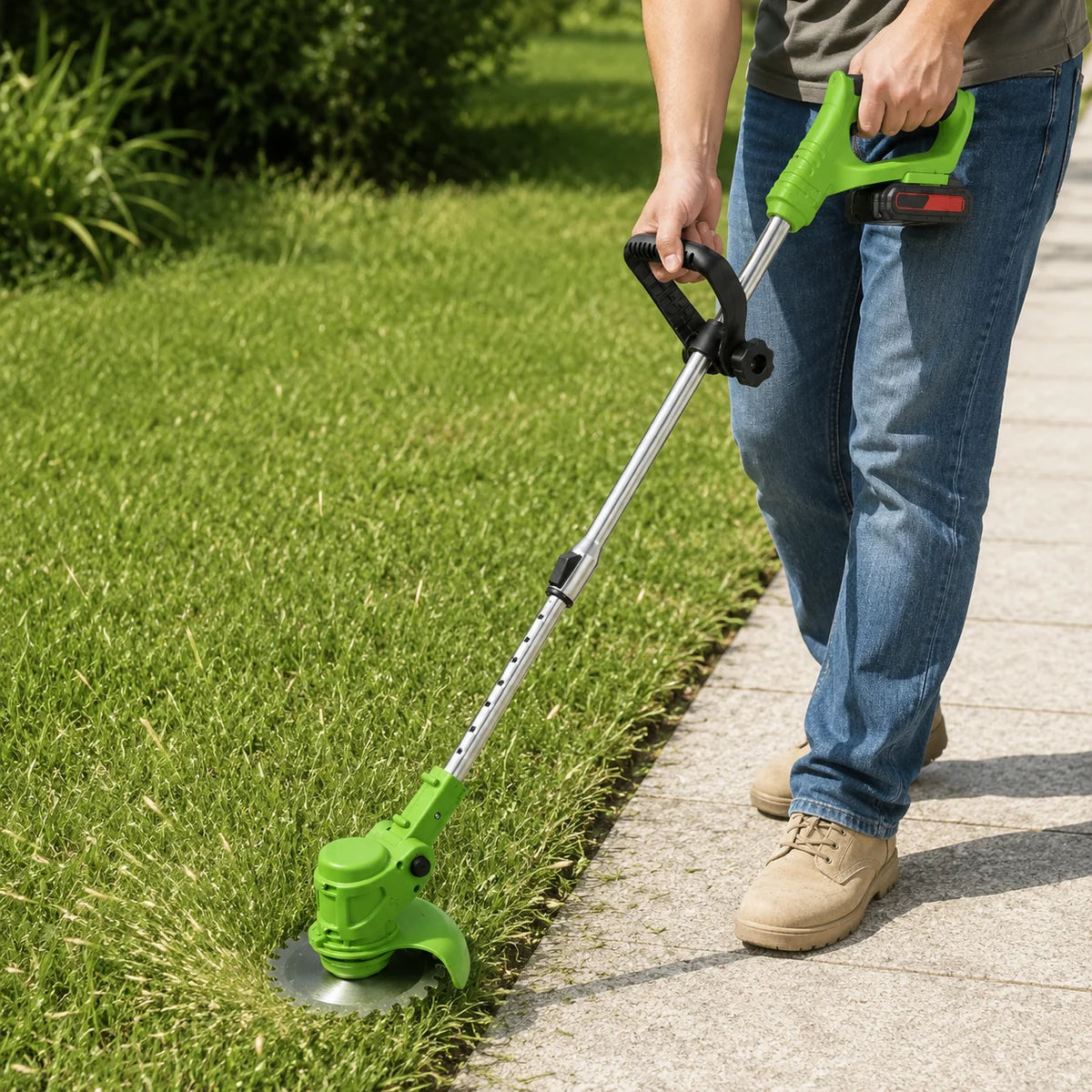 Cordless Grass Trimmer | 21V Motor & Ergonomic Adjustable Handle | 6-Inch Blade
