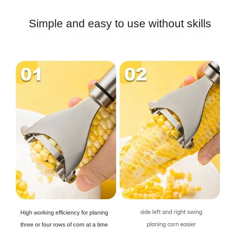 Corn Peeler | Multi-Row Serrated Blade & Ergonomic Handle | Removes 3-4 Rows