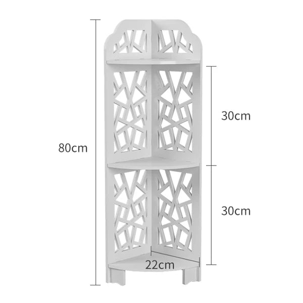 Corner Bathroom Shelf | Waterproof PVC & Space-Saving | 3-Tier