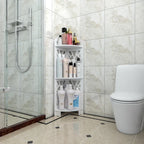 Corner Bathroom Shelf | Waterproof PVC & Space-Saving | 3-Tier
