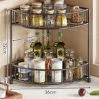Corner Storage Rack | Three-Tier Mesh Shelves & Raised Rails