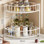 Corner Storage Rack | Three-Tier Mesh Shelves & Raised Rails
