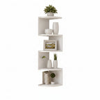 Corner Wall Shelf | Space-Saving Multi-Tier Lacquered MDF | 86 x 20 x 20 cm