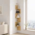 Corner Wall Shelf | Space-Saving Multi-Tier Lacquered MDF | 86 x 20 x 20 cm