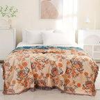Throw Blanket | Boho Woven Cotton | 201 x 231 cm