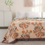 Throw Blanket | Boho Woven Cotton | 201 x 231 cm