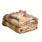 Throw Blanket | Boho Woven Cotton | 201 x 231 cm