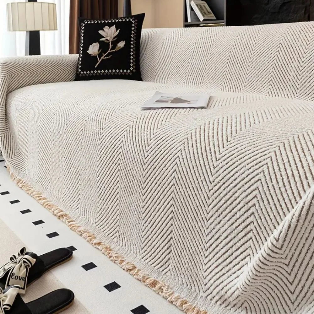 Couch Cover | Reversible Herringbone, Water-Resistant & Non-Slip Fit