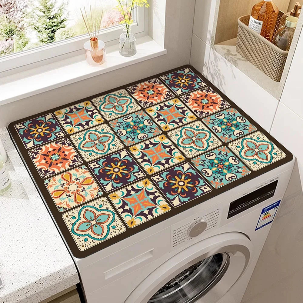 Countertop Device Mat | Diatomaceous Earth Moisture-Absorbent & Scratch-Resistant | Boho Mandala