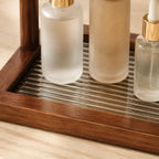 Countertop Shelf | Two-Tier Bamboo Organizer | Raised-Lip Trays