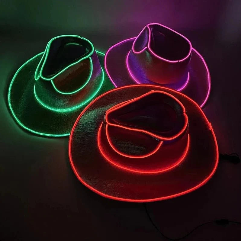 Cowboy Hat | Integrated LED Brim & Battery-Powered | Adult Size
