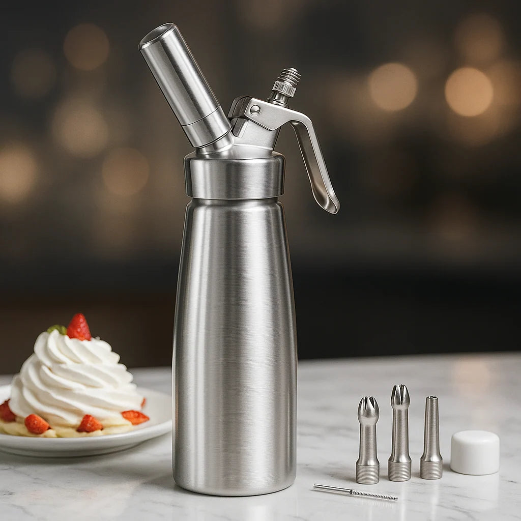 Cream Whipper | Aluminum & 3 Decorating Nozzles | 500 ml