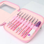 Crochet Hook Set | Ergonomic Soft-Grip Aluminum Hooks | 9-Piece With Scissors & EVA Case
