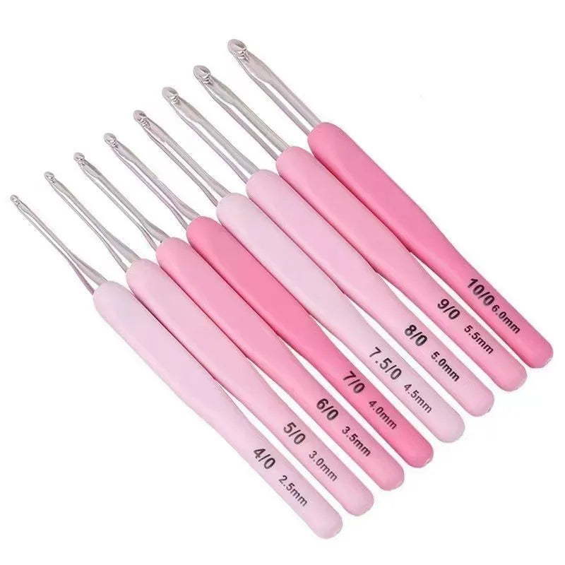 Crochet Hook Set | Ergonomic Soft-Grip Aluminum Hooks | 9-Piece With Scissors & EVA Case