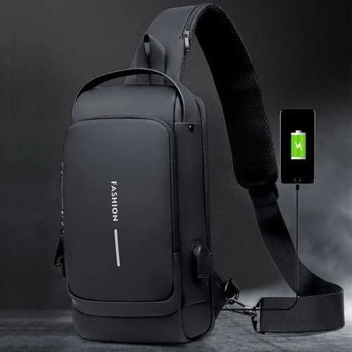 Crossbody Bag | Anti-Theft Patent Leather & USB Port