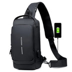 Crossbody Bag | Anti-Theft Patent Leather & USB Port