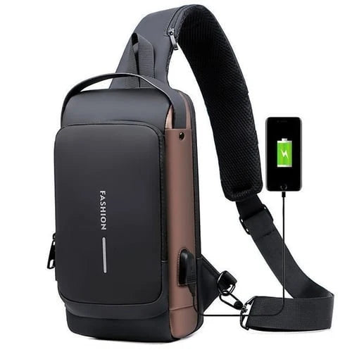 Crossbody Bag | Anti-Theft Patent Leather & USB Port