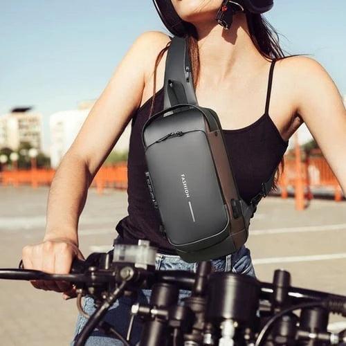 Crossbody Bag | Anti-Theft Patent Leather & USB Port
